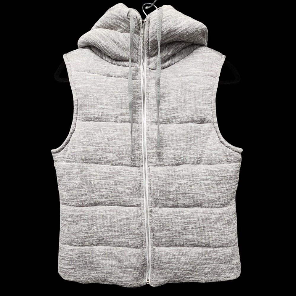 Vintage Wet Seal Hooded Vest Women Large (Fits as Small) Y2K Academia Zip Fleece